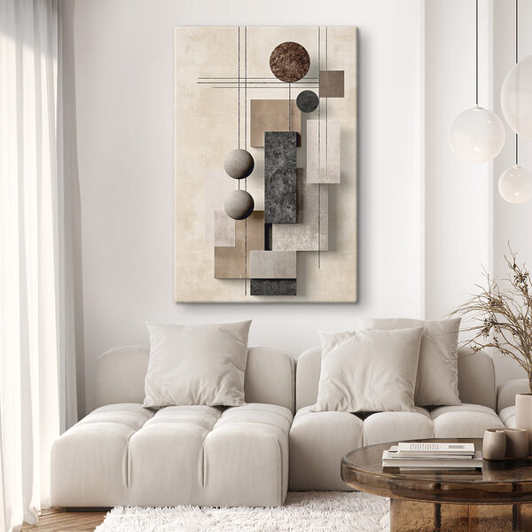 Wall art with geometric shapes and circles Wall art with geometric shapes and circles