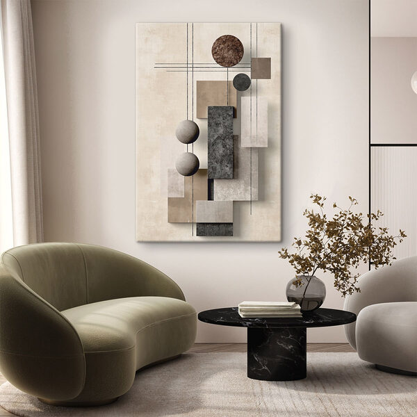Wall art with geometric shapes and circles Wall art with geometric shapes and circles