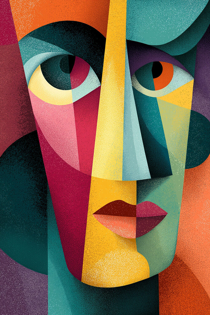 Colorful face with different colors