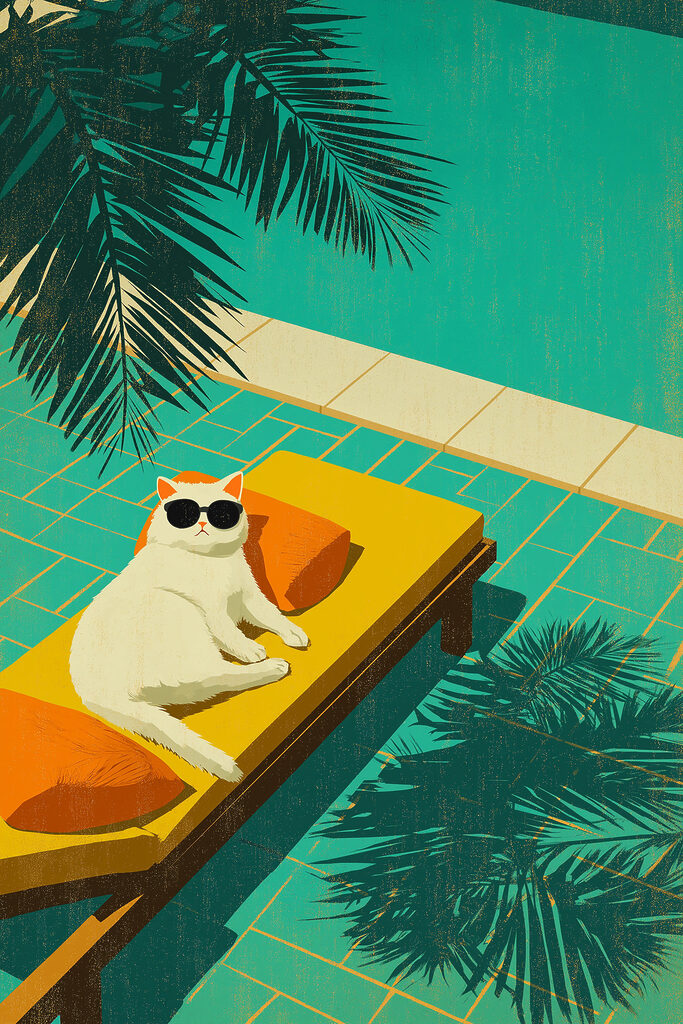 Cat lying on a bed