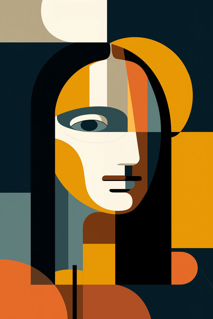 Woman's face with long hair
