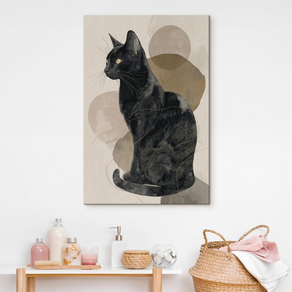 Black cat with yellow eyes Black cat with yellow eyes