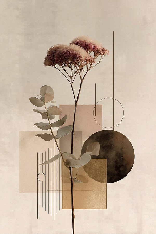 Plant with leaves and circles