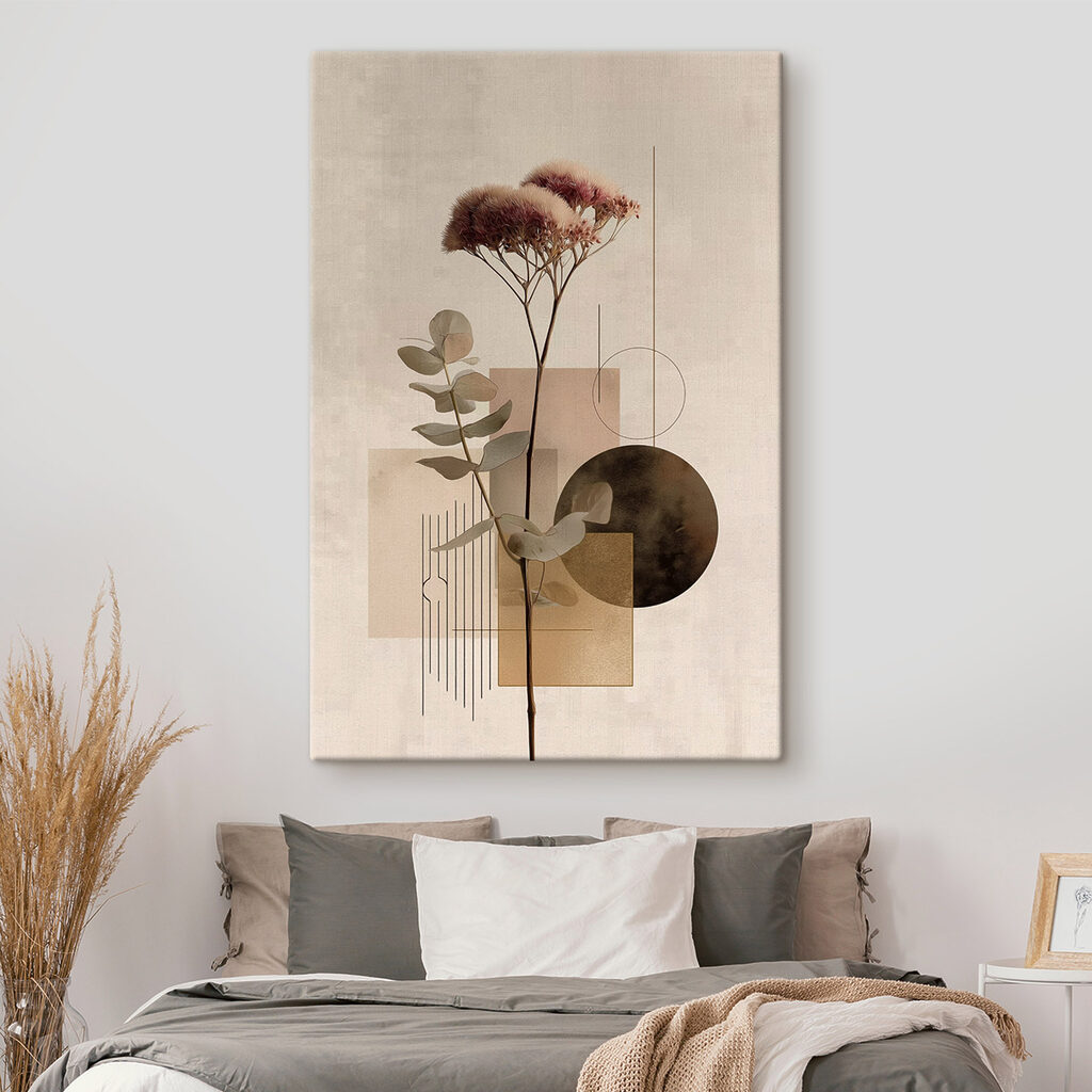 Plant with leaves and circles