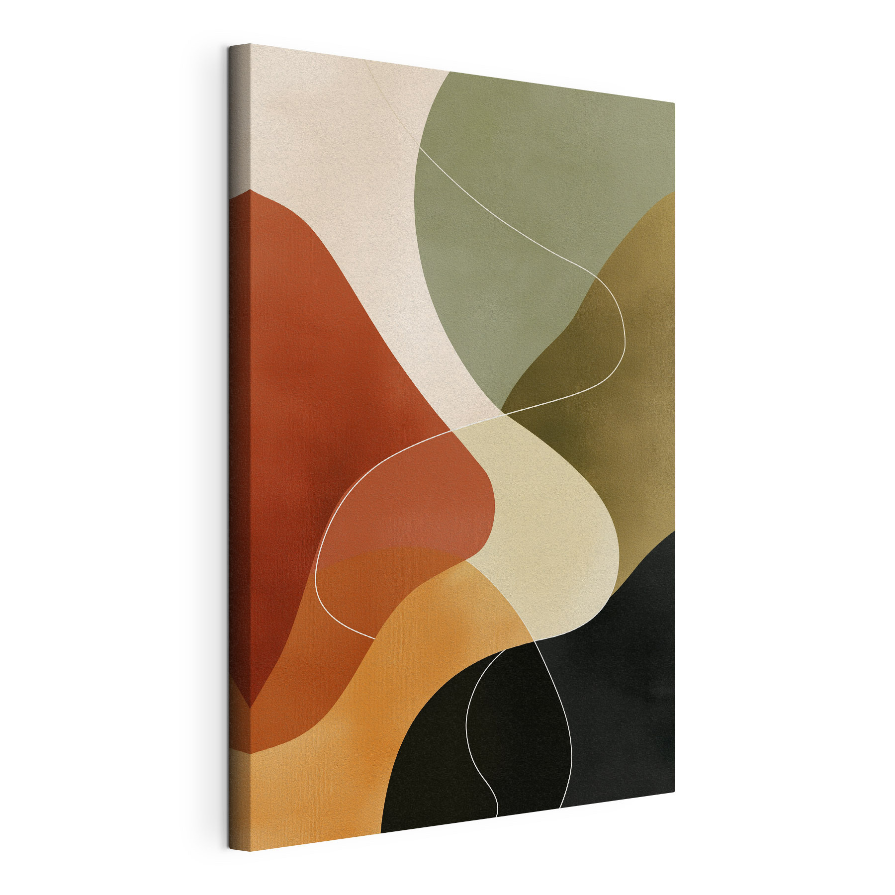 Colorful art piece with white lines
