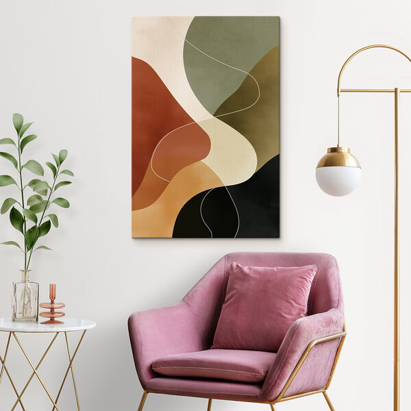 Colorful art piece with white lines