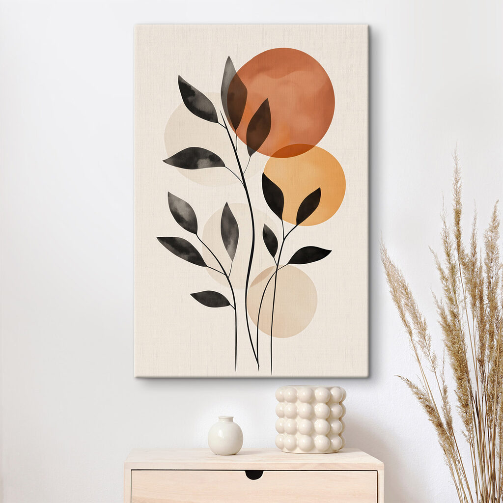 Plant with leaves and circles