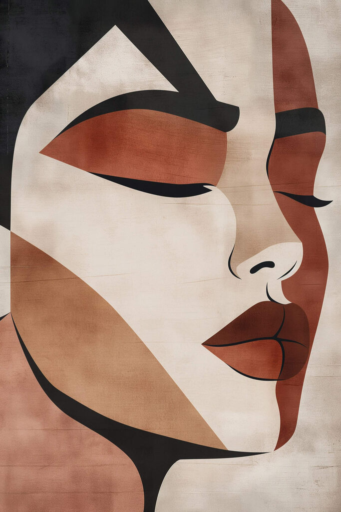 Elegant portrait with abstract features