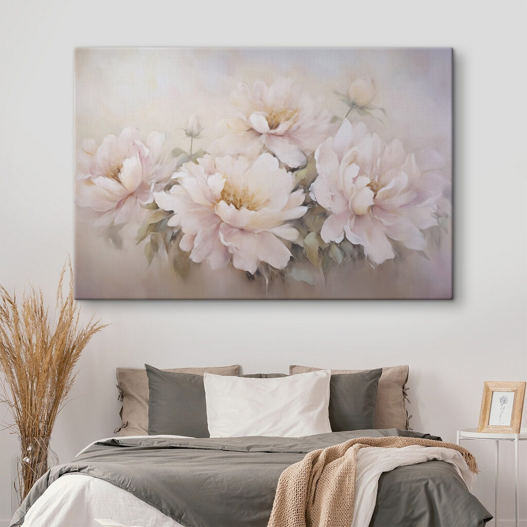 Painting of flowers on a white background