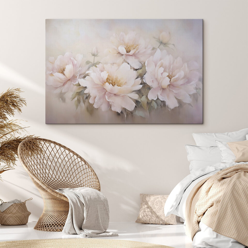 Painting of flowers on a white background