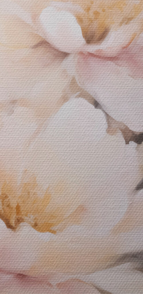 Painting of flowers on a white background