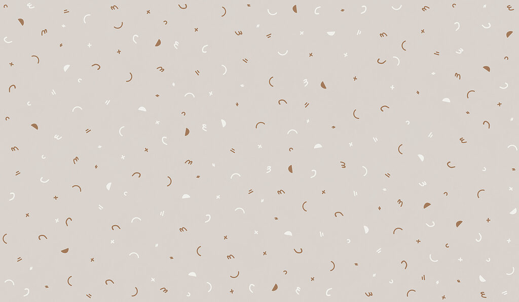 Pattern of small shapes and symbols
