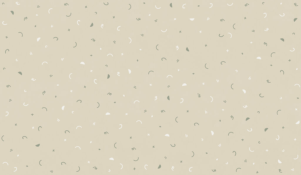 Pattern of small shapes and symbols