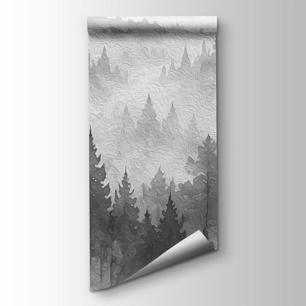 Mountain landscape with fog and trees