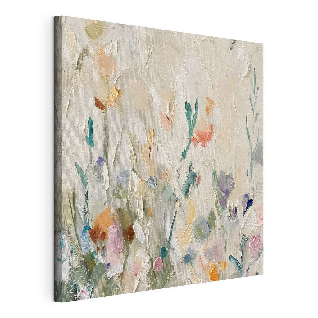 Painting of flowers on a white surface Painting of flowers on a white surface