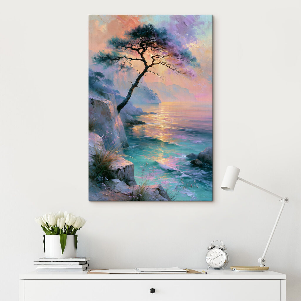 Tree on a cliff by the water Tree on a cliff by the water