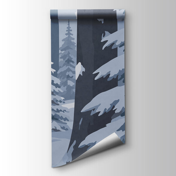 Snowy road in a forest Snowy road in a forest