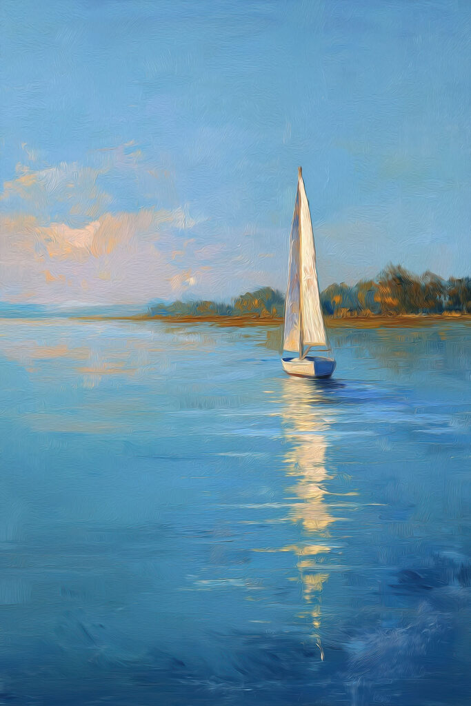 Sailboat on a body of water Sailboat on a body of water
