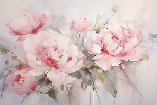 Painting of pink flowers
