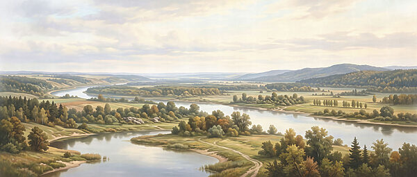 River running through a valley River running through a valley