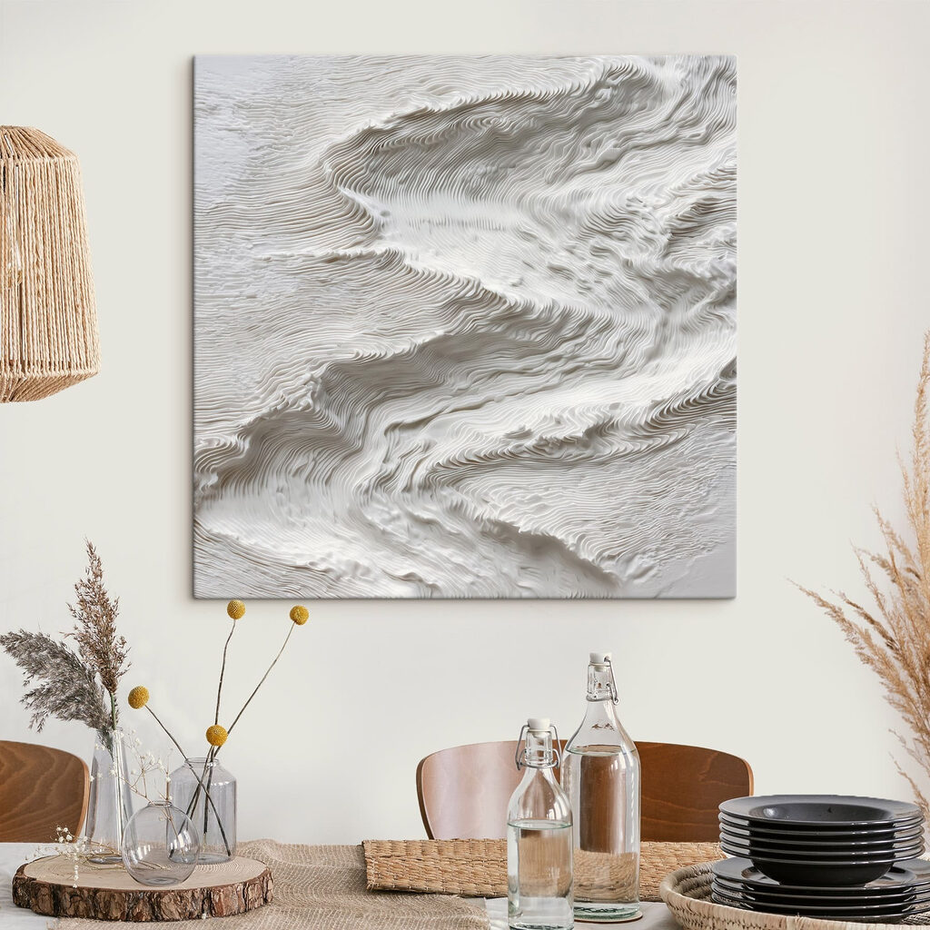 White surface with wavy lines White surface with wavy lines