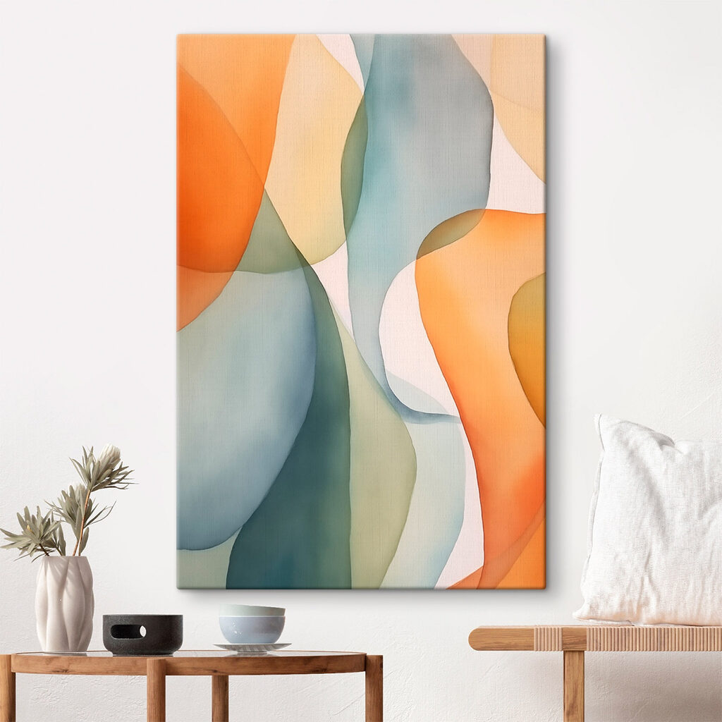 Colorful art with curved lines