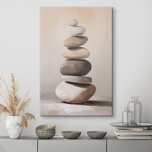 Stack of rocks on a table