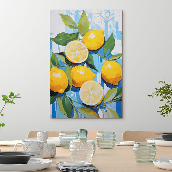 Painting of lemons and leaves Painting of lemons and leaves