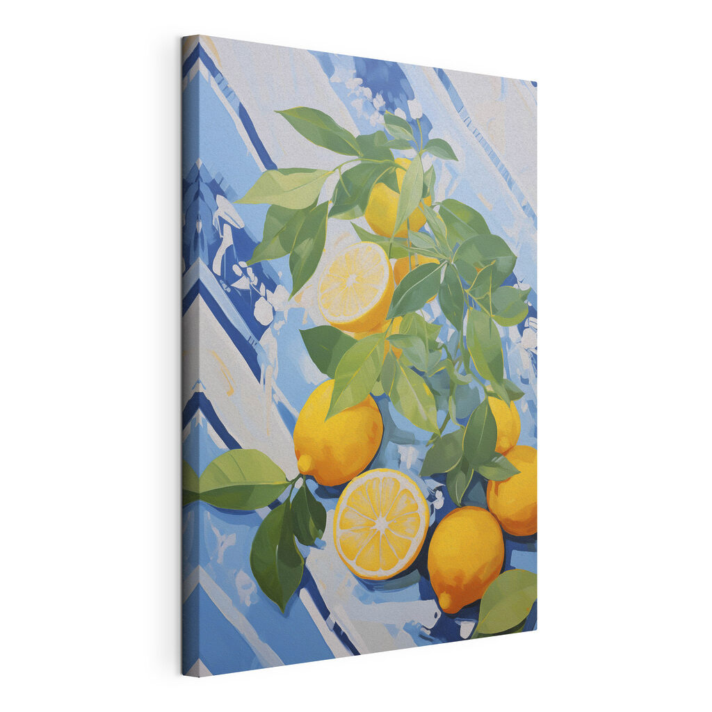 Painting of lemons and leaves Painting of lemons and leaves