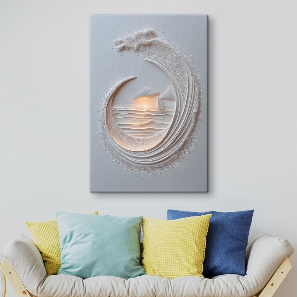 White paper cut out of a boat and a ship