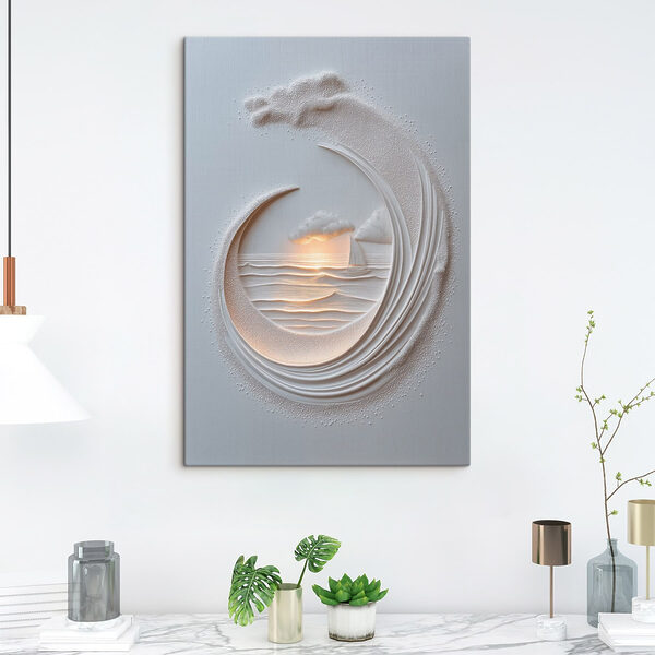 White paper cut out of a boat and a ship