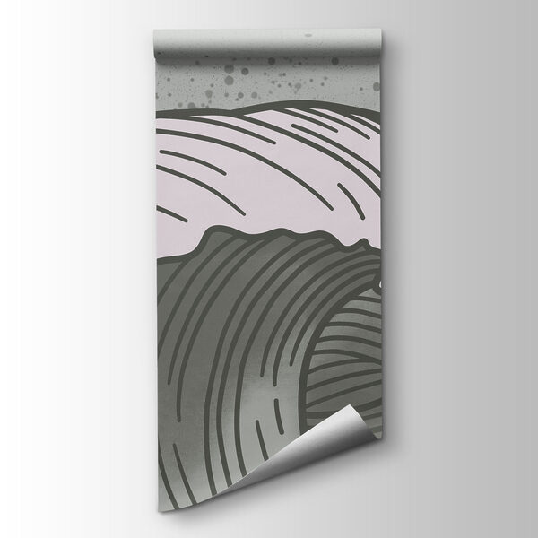 Drawing of waves in a sea