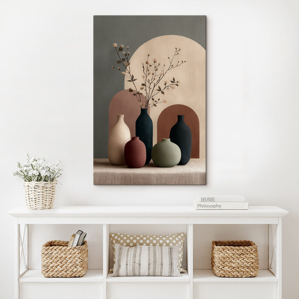 Group of vases with flowers in them Group of vases with flowers in them
