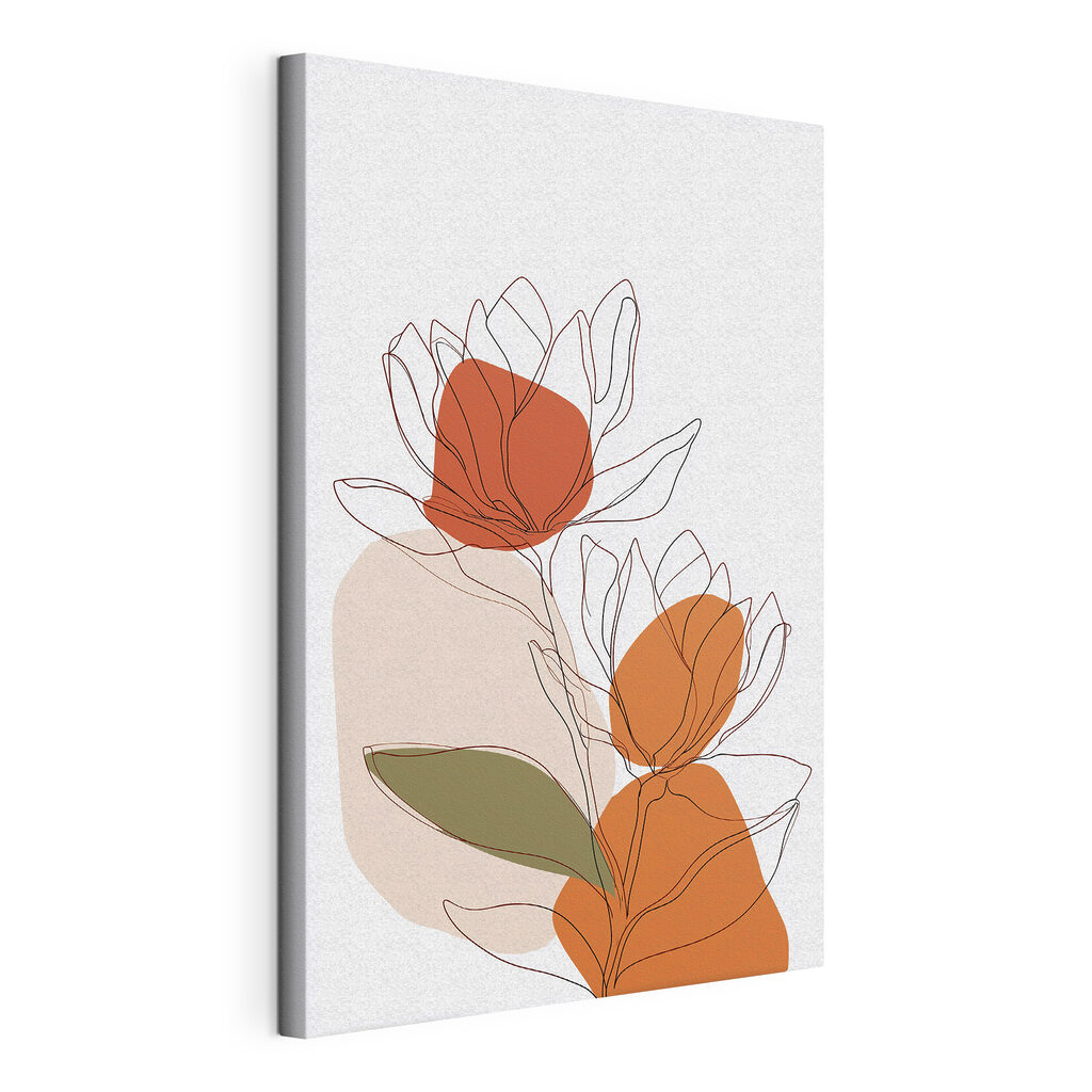 Drawing of flowers with orange circles Drawing of flowers with orange circles