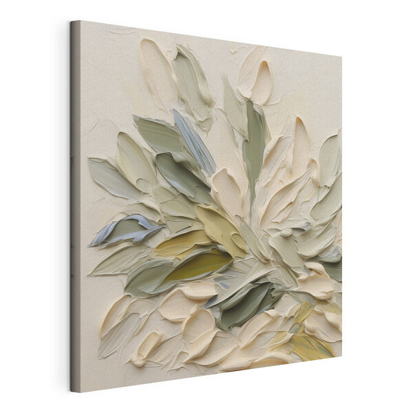 Painting of leaves on a white surface Painting of leaves on a white surface