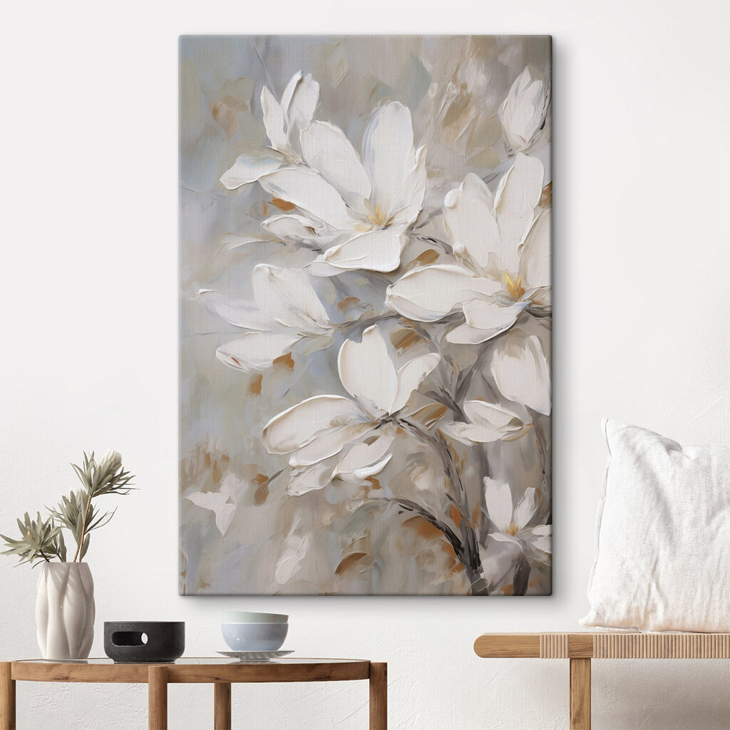 Painting of white flowers