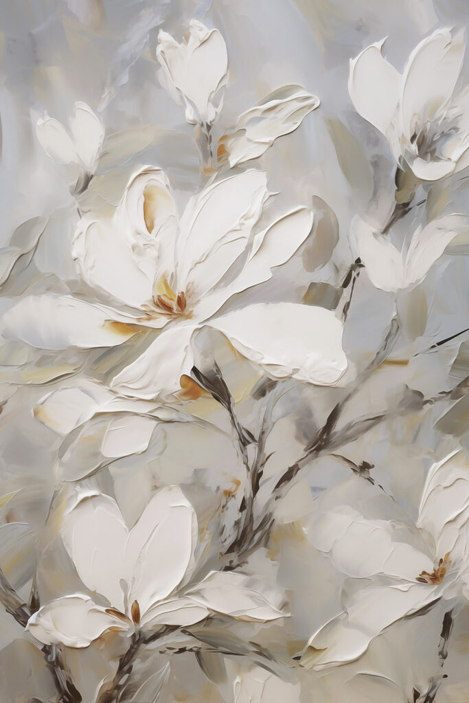 Painting of white flowers