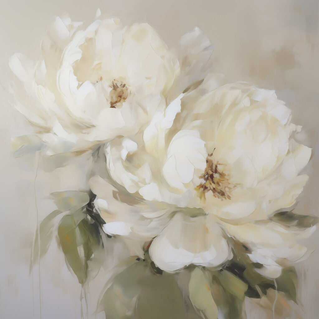 Painting of white flowers