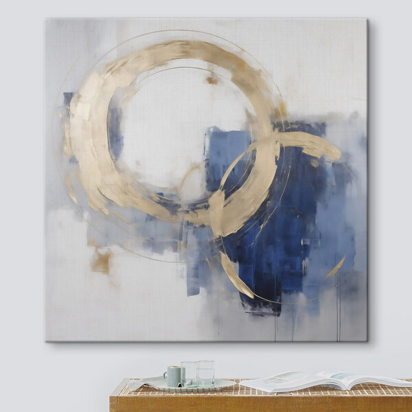Painting of circles and blue and white Painting of circles and blue and white