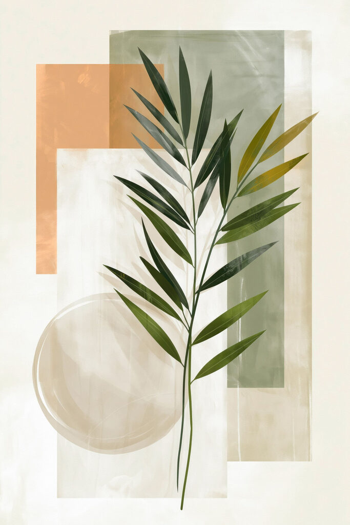Plant with leaves on a white background