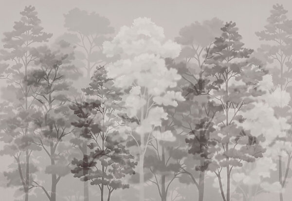 Group of trees in a foggy environment