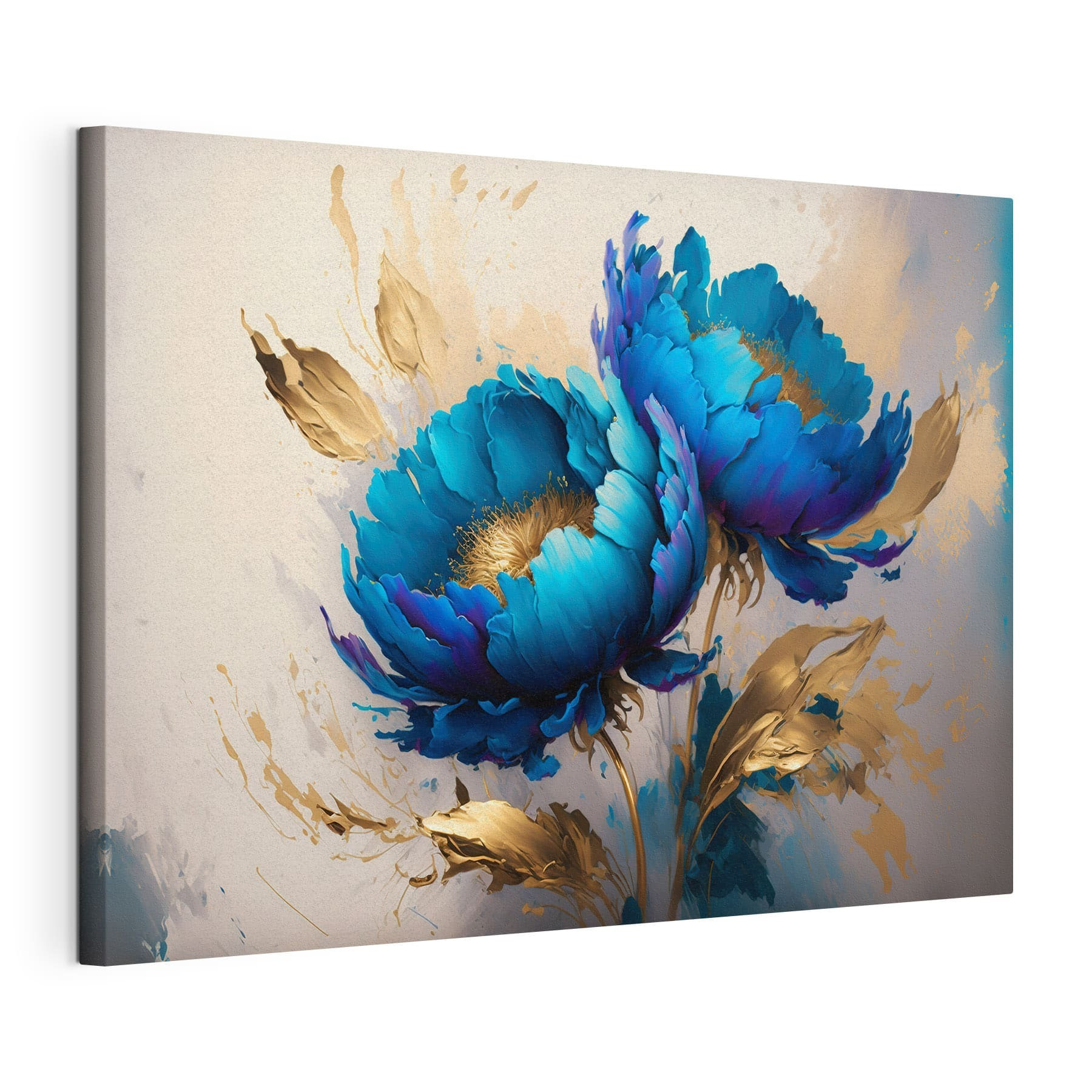 Vibrant Blue Blooms Amid Splashes
