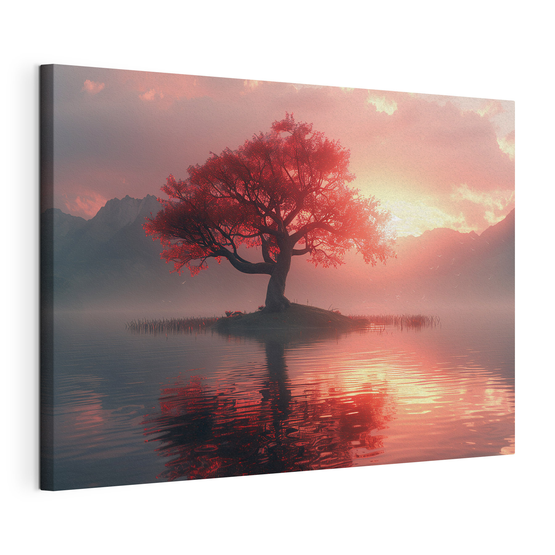 Tree on a small island in water Tree on a small island in water