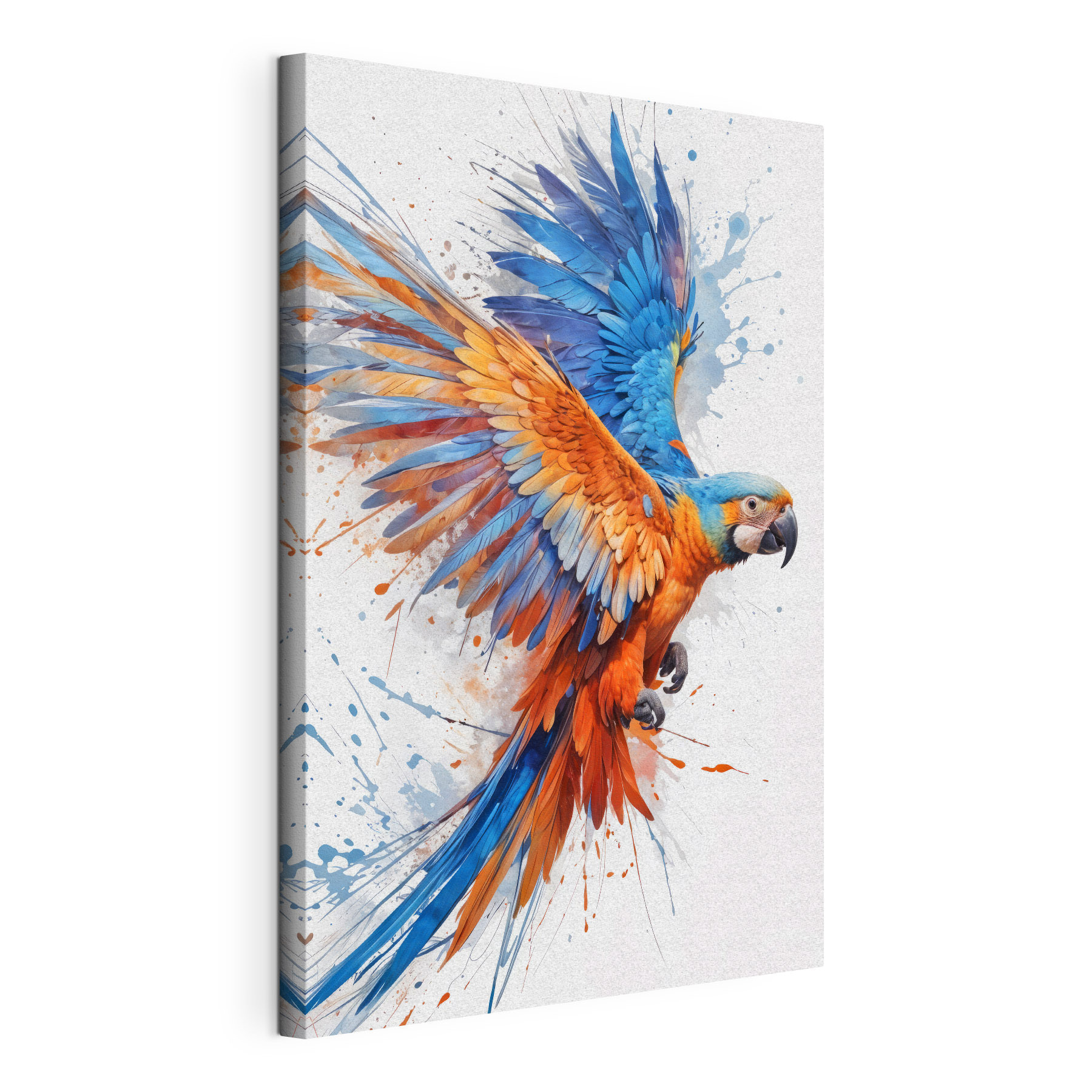 Colorful bird flying with paint splashes Colorful bird flying with paint splashes