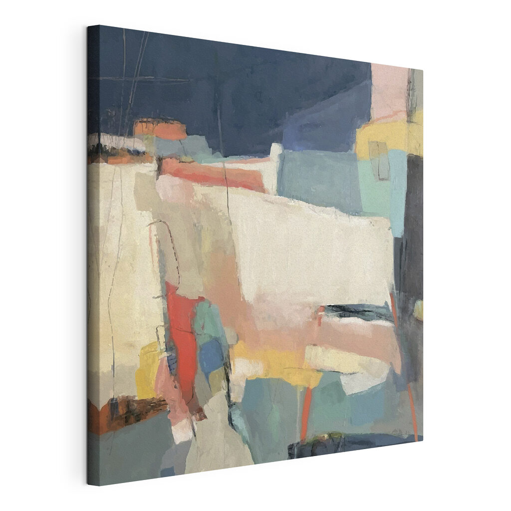 A painting of colorful shapes A painting of colorful shapes