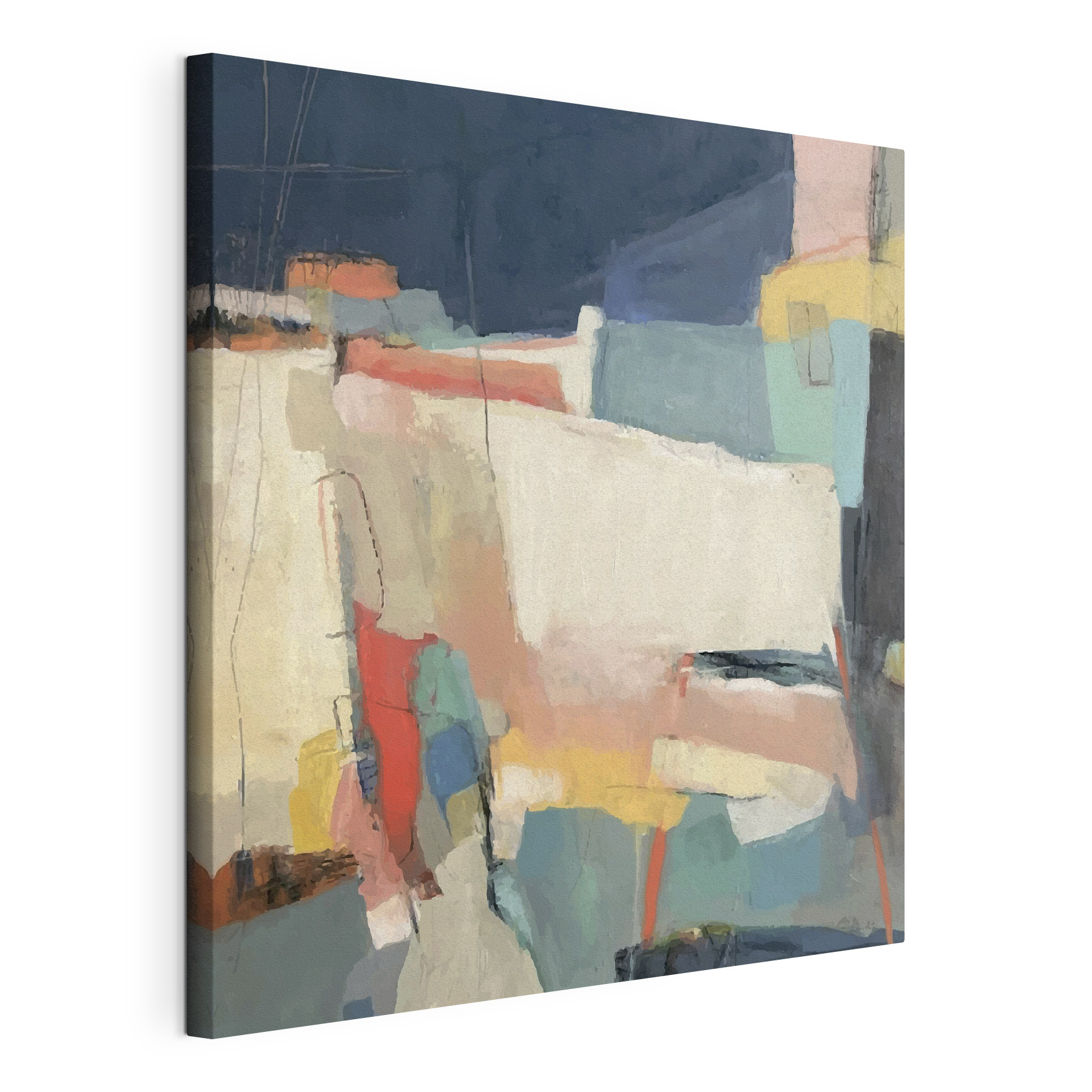 A painting of colorful shapes A painting of colorful shapes