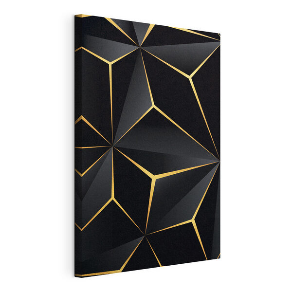Elegantný čierny geometrický dizajn s akcentmi Obraz Elegantný čierny geometrický dizajn s akcentmi