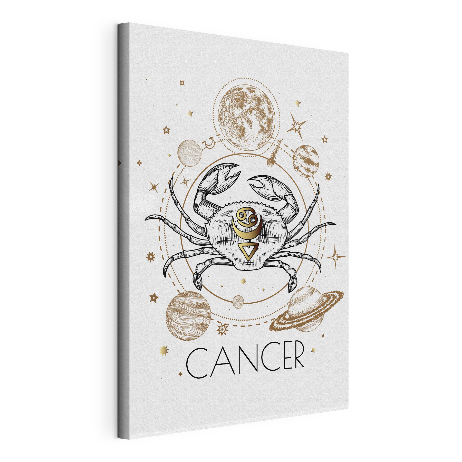 A cancer zodiac sign with planets and stars A cancer zodiac sign with planets and stars