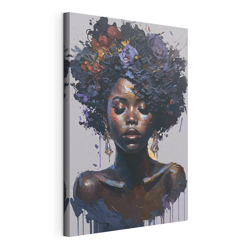 A woman with flowers in her hair