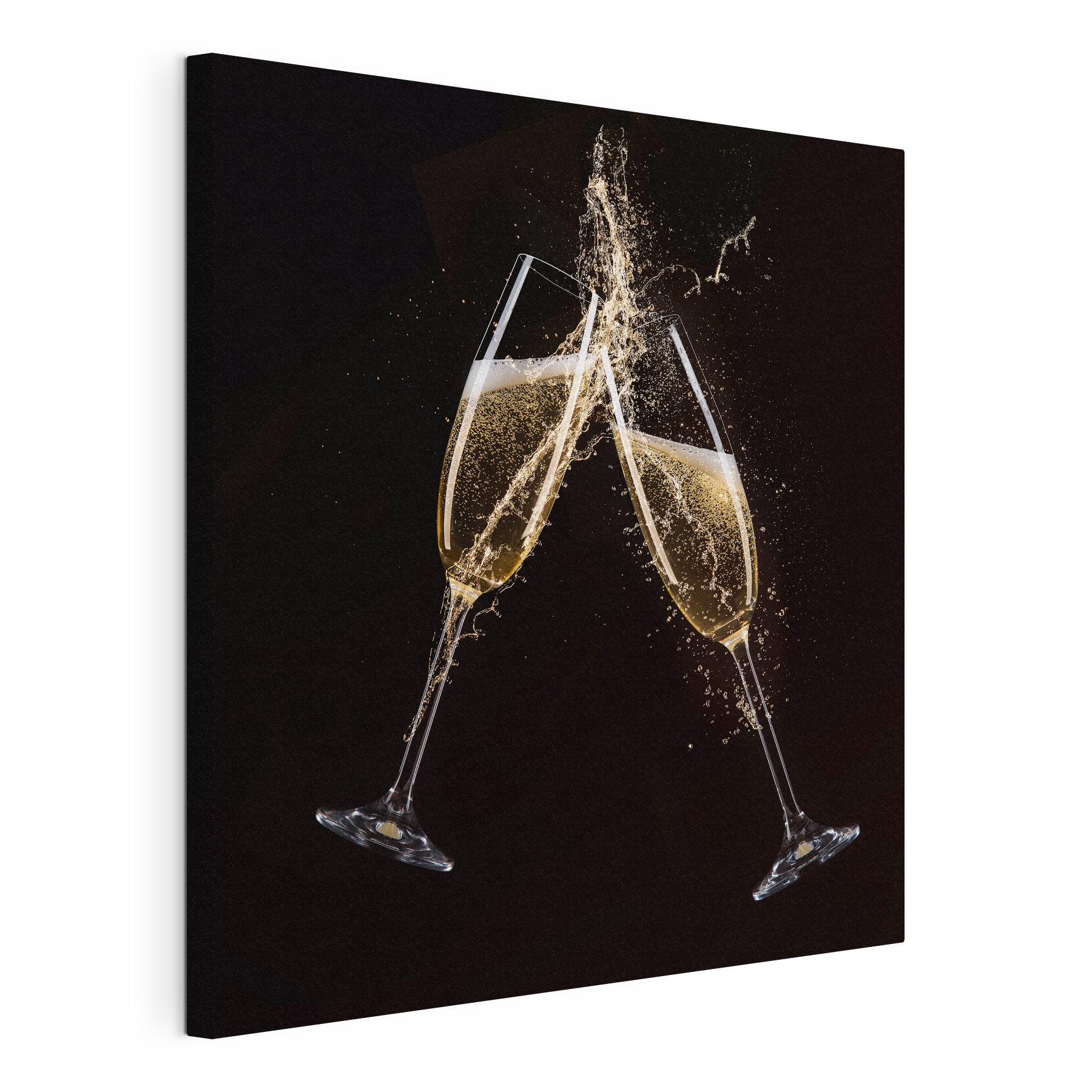 Two glasses of champagne with splashing liquid Two glasses of champagne with splashing liquid